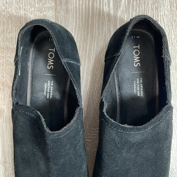 Toms Shaye Black Suede Low Ankle Bootie Loafers 11 - Picture 6 of 15